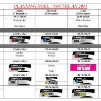 planning et horaires d'ouverture Noel / Nouvel An